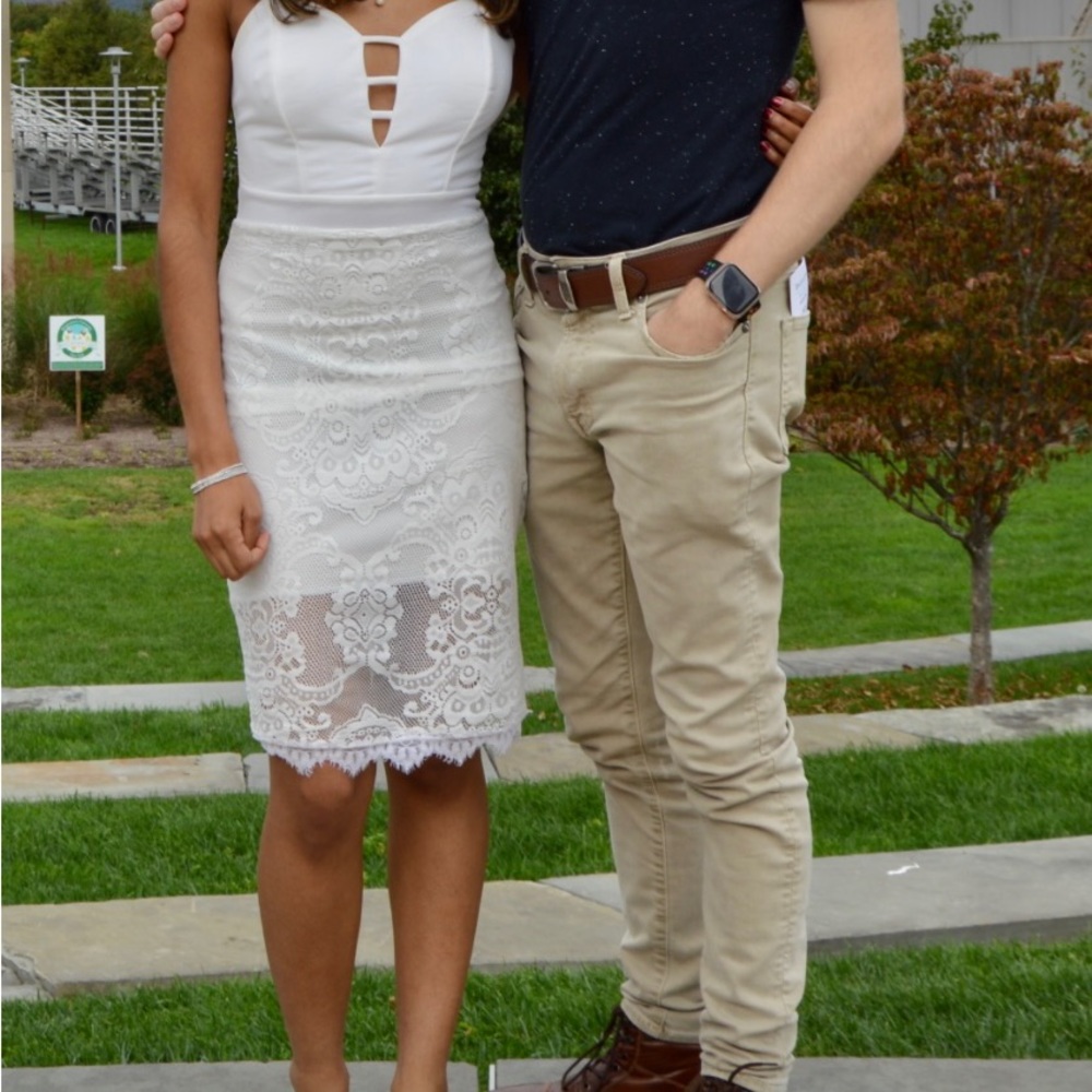 White Strappy Lace Dress
